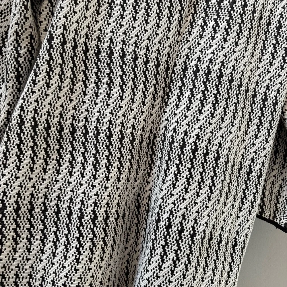 Philosophy Republic Clothing Black White Knit Open Front Jacket Coat XL